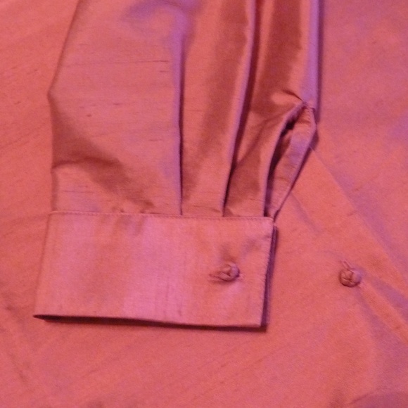 Tunic Blouse Silk EUC Fuchsia - Picture 4 of 8